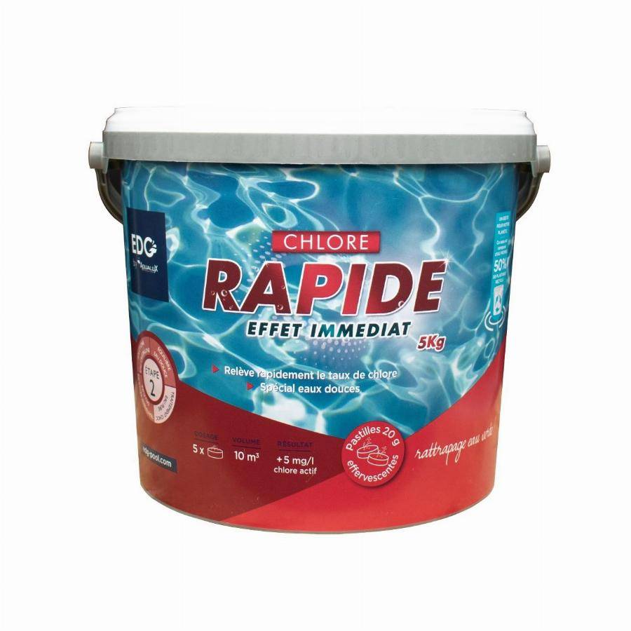 Aqualux - Chlore rapide, pastilles 20G, seau de 5KG, EDG, pour stabilisation du PH - AQUALUX - 200015 - Image 1