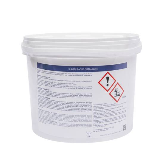 Aqualux - Chlore rapide, pastilles 20G, seau de 5KG, EDG, pour stabilisation du PH - AQUALUX - 200015 - Image 2
