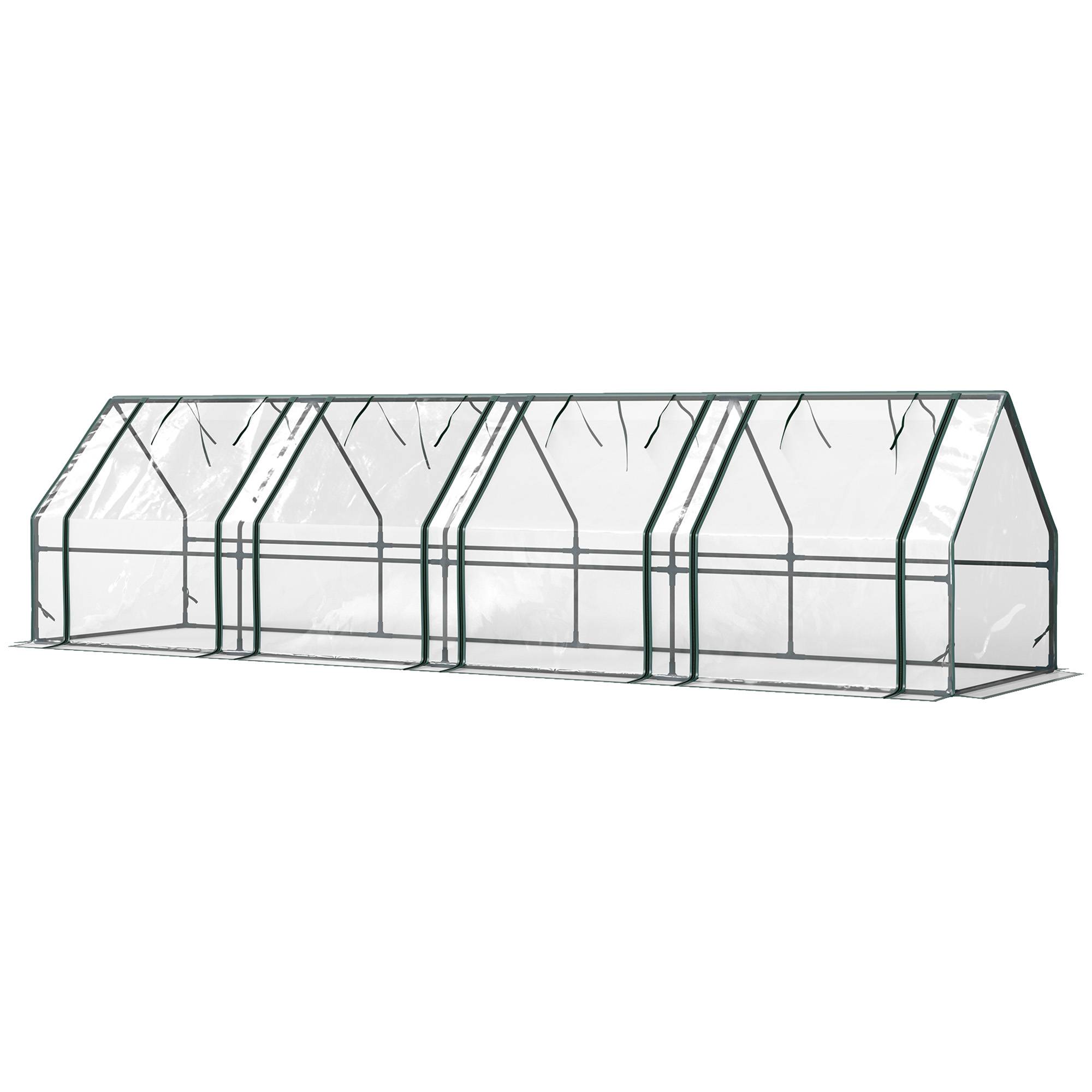 ComfortXL - Mini serre de jardin acier et PE transparent 360 x 90 x 90 cm pour semis et potager 4 portes - ComfortXL Outdoor Living - Image 2