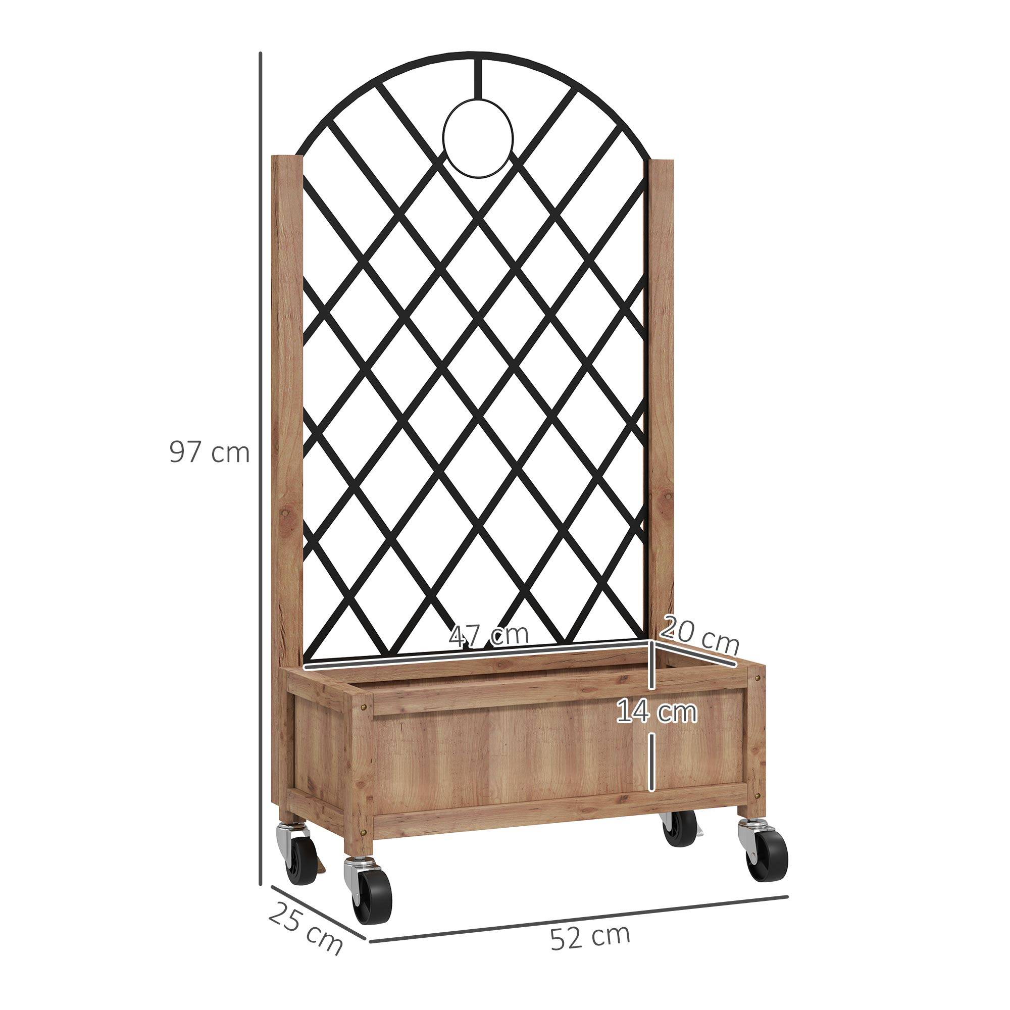 Lot de 2 jardinières bois et métal marron 52 x 25 x 97 cm - PANGIVO - Image 5