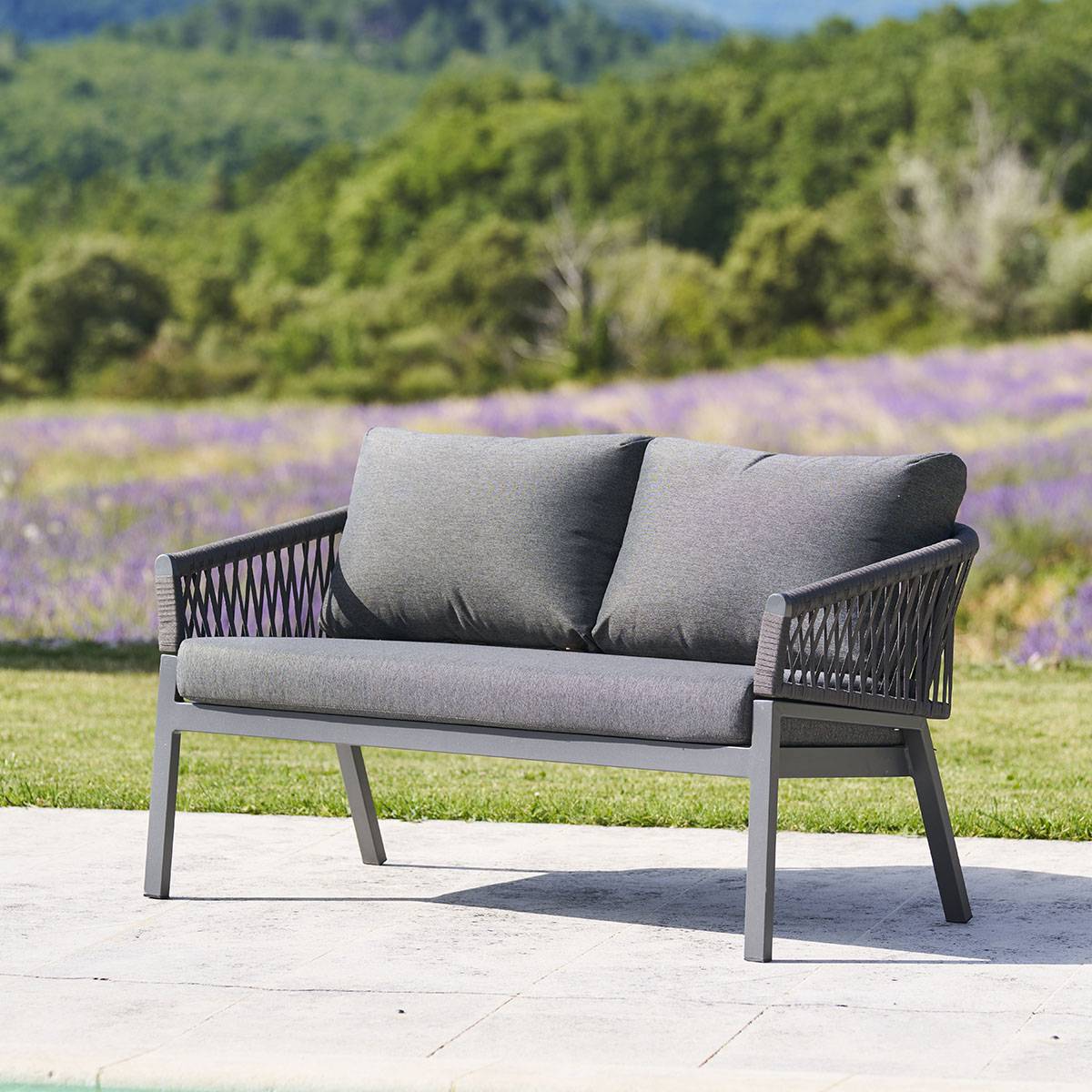 Hesperide - Canapé de jardin "Oriengo" 2 places anthracite & graphite  Hespéride - Image 1