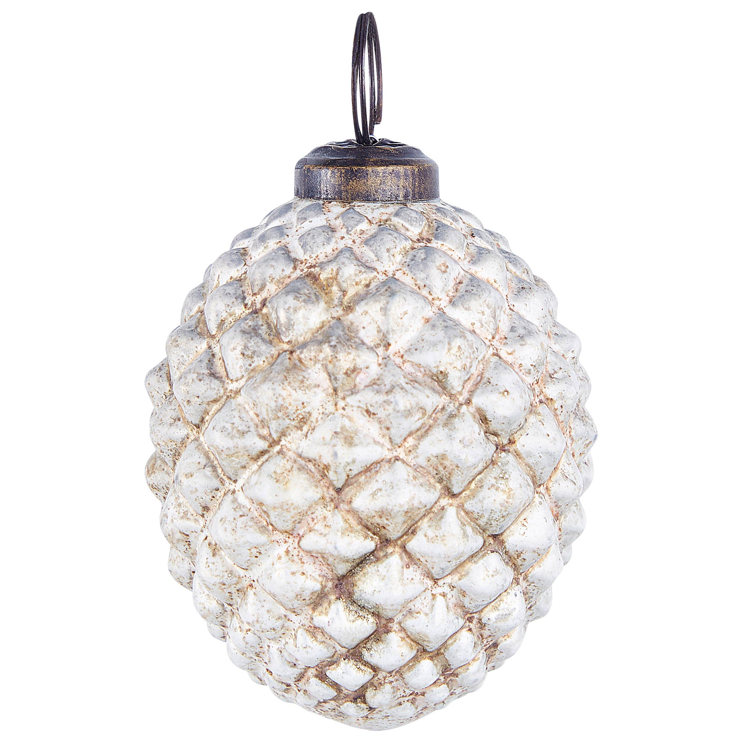 Beliani - Boules de Noël Verre Blanc cassé LAITON - Beliani - Image 5