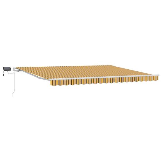 Store Banne Manuel avec Éclairage LED Toile et Acier pour Jardin et Patio Multicolore 450x300 cm – ComfortXL Outdoor Living - Image 2