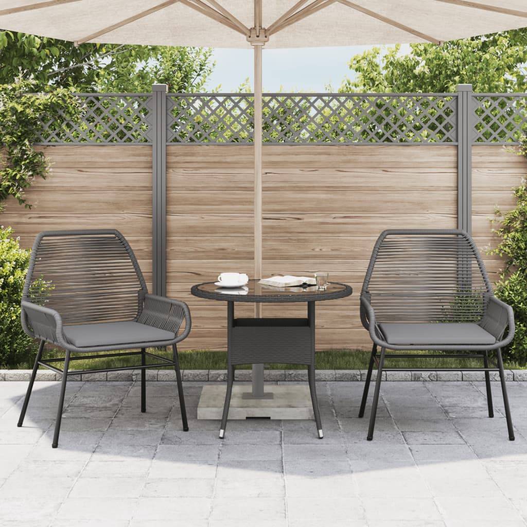 Chaise bois composite 2 places rotin gris  57 x 60 x 86 cm  - Prolenta premium  p381.1 - Image 3
