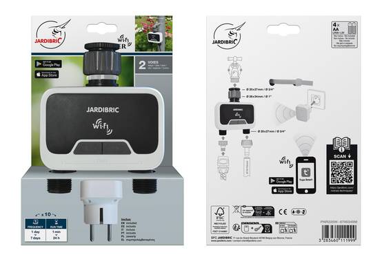 Jardibric - Jardibric - Programmateur d’Arrosage WiFi 2 Voies - Application Tuya Smart - Compatible Google et Alexa - IP54 - Image 7