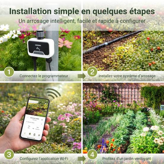 Jardibric - Jardibric - Programmateur d’Arrosage WiFi 2 Voies - Application Tuya Smart - Compatible Google et Alexa - IP54 - Image 4
