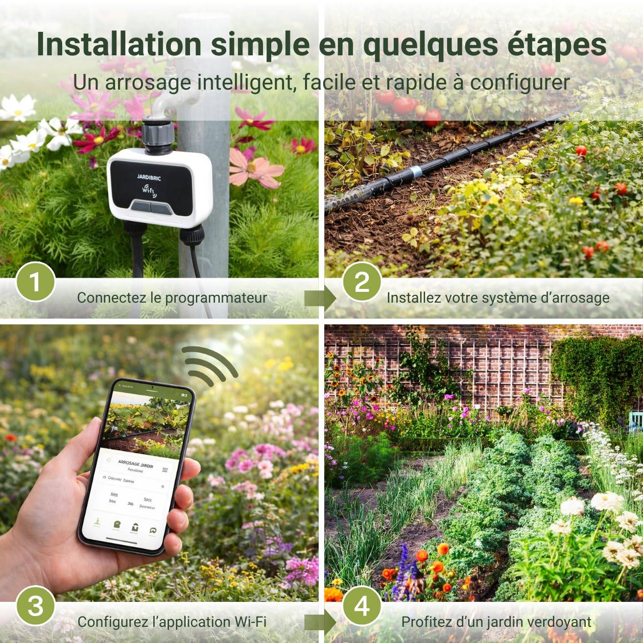 Jardibric - Jardibric - Programmateur d’Arrosage WiFi 2 Voies - Application Tuya Smart - Compatible Google et Alexa - IP54 - Image 4