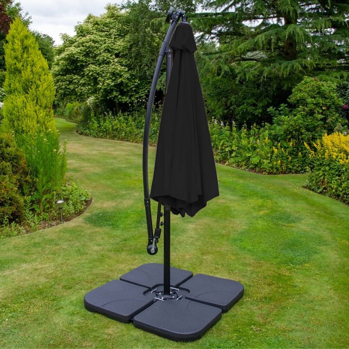 Monstershop - Parasol Noir 3m avec LED's Intégrés avec Base Carrée - Image 4