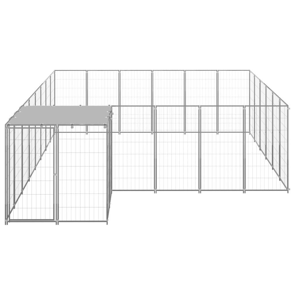 Helloshop26 - Chenil extérieur cage enclos parc animaux chien argenté 12,1 m² acier - Image 3