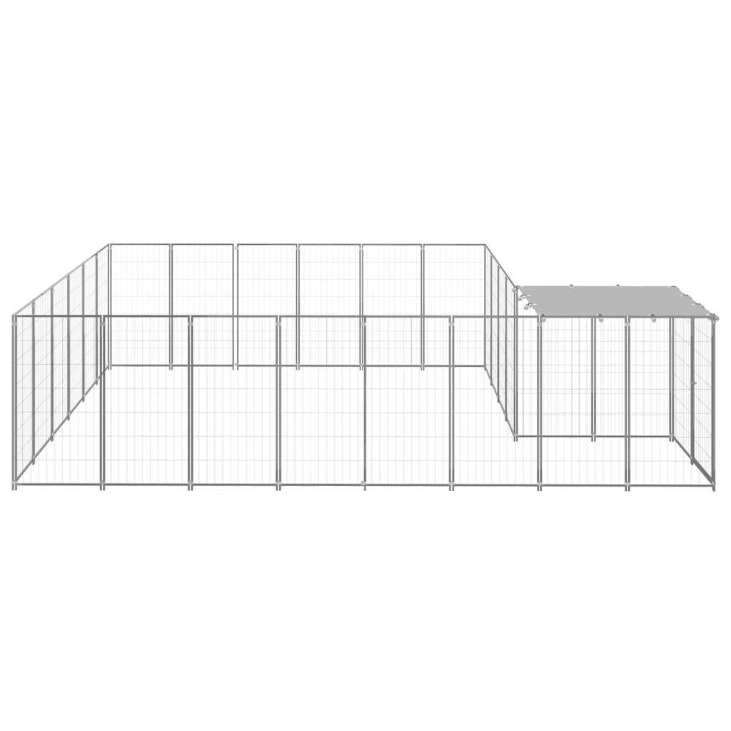 Helloshop26 - Chenil extérieur cage enclos parc animaux chien argenté 12,1 m² acier - Image 4