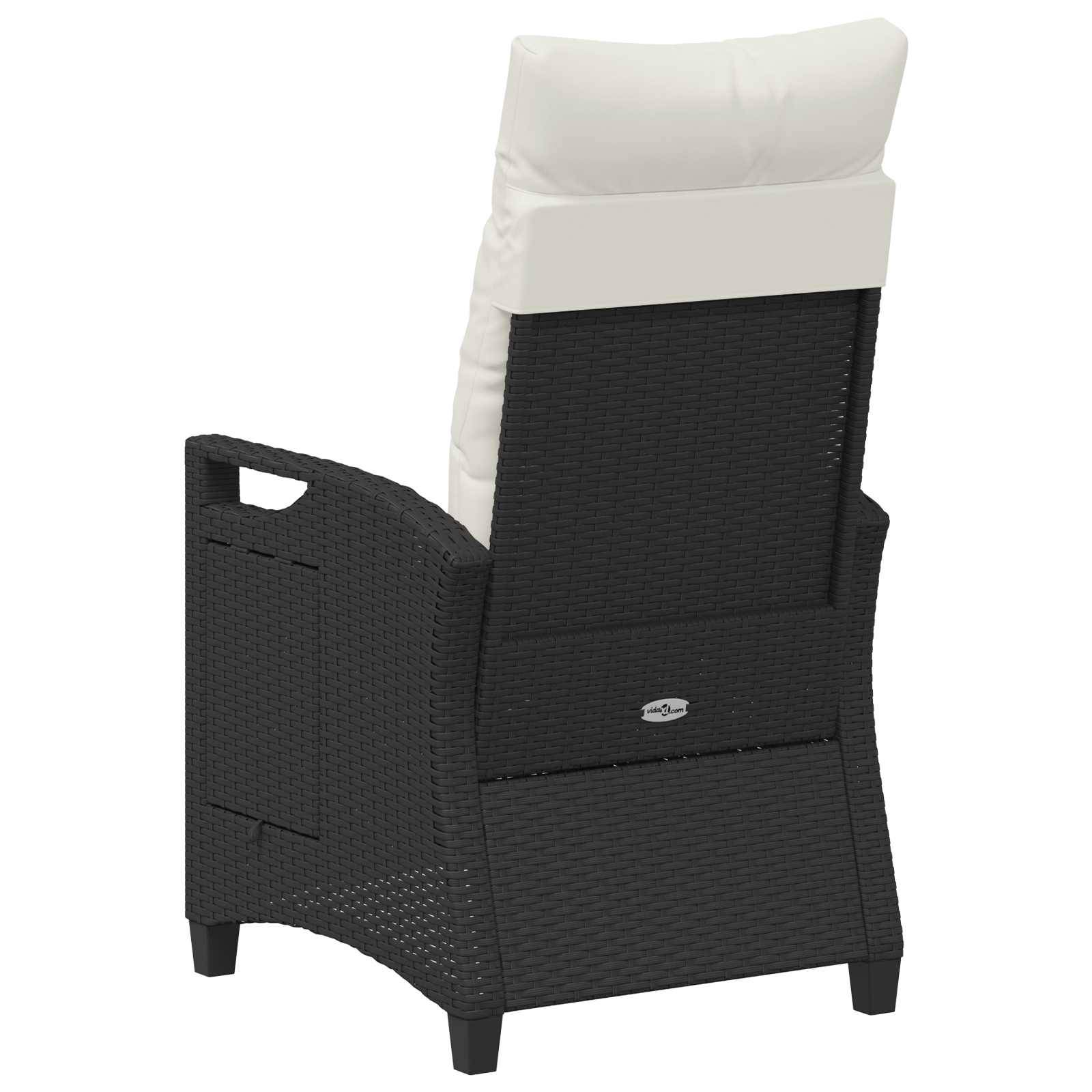PANGIVO - Chaise de jardin inclinable polyrotin noir et crème 56 x 60 x 112 cm - PANGIVO - Image 7