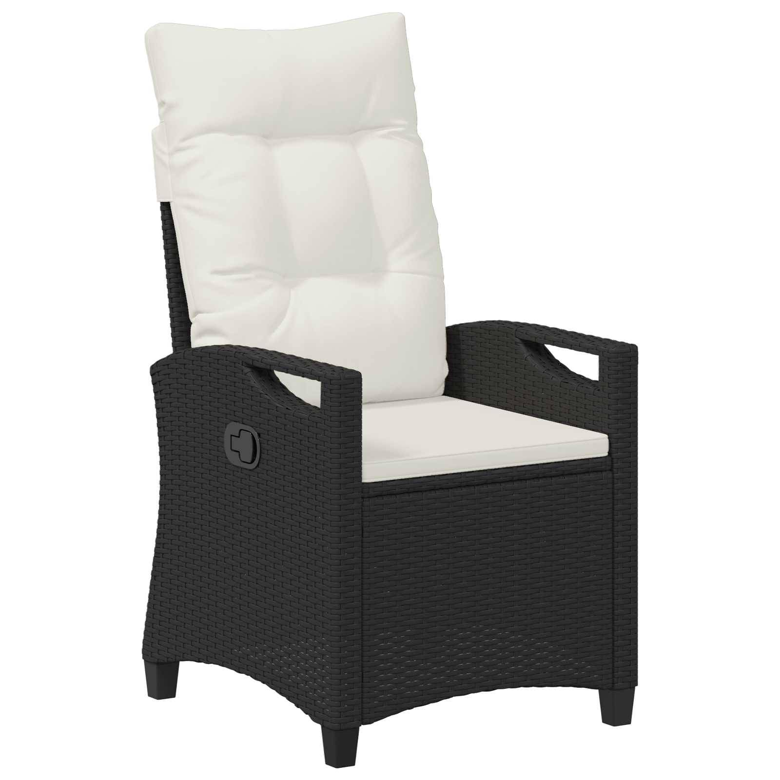 PANGIVO - Chaise de jardin inclinable polyrotin noir et crème 56 x 60 x 112 cm - PANGIVO - Image 2