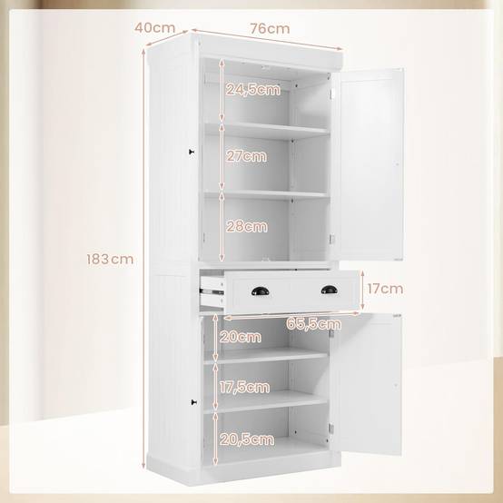 Bealife Aroire de Cuisine, Buffet de Cuisine Rangeent avec 2 Tiroirs Bealife Aroire de Cuisine, Buffet de Cuisine Rangeent avec 2 Tiroirs