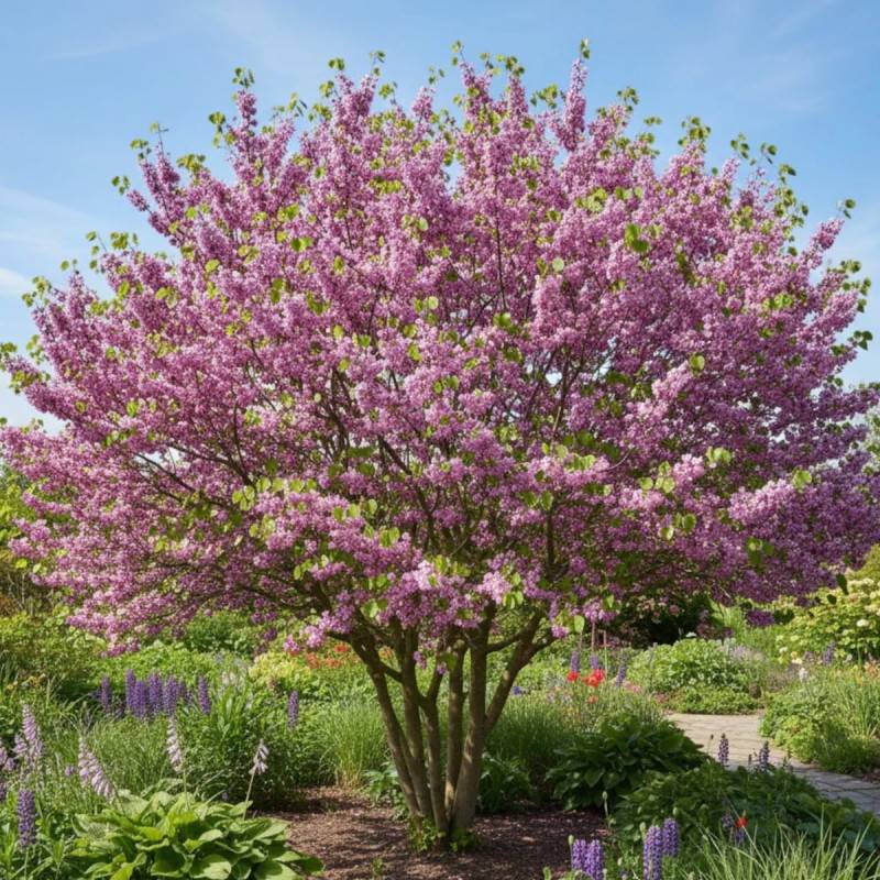 Cercis du Canada, Arbre de Judée, Gainier du Canada à fleurs Rose - feuillage Caduc - Pot de 20L - 200/250 cm-  hauteur à maturité De 3,00 m à 5,00 m - Image 3
