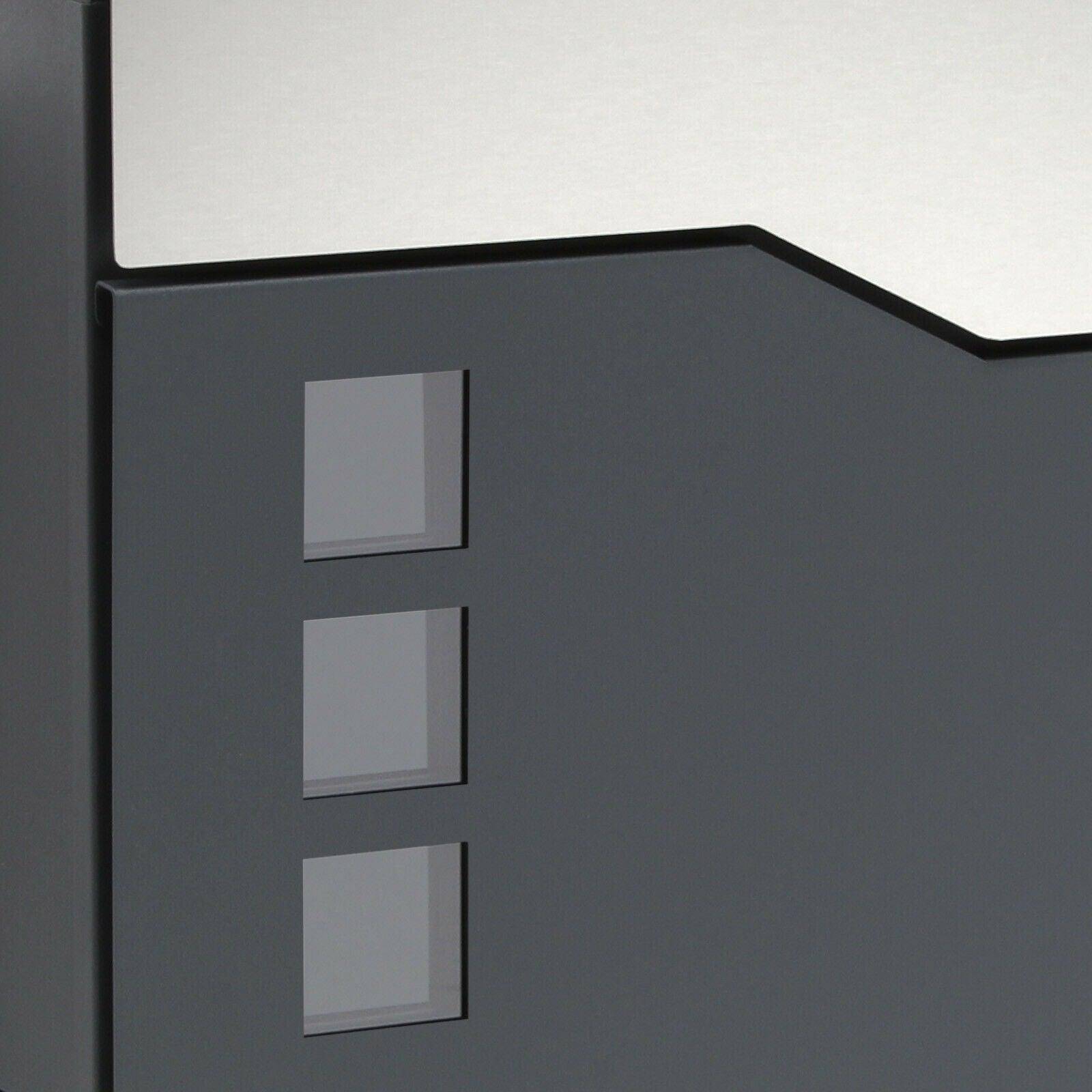 Helloshop26 - Boite aux lettres design murale porte journal revue acier galvanisé et acier inoxydable 37 x 37 x 10,5 cm anthracite - Image 5