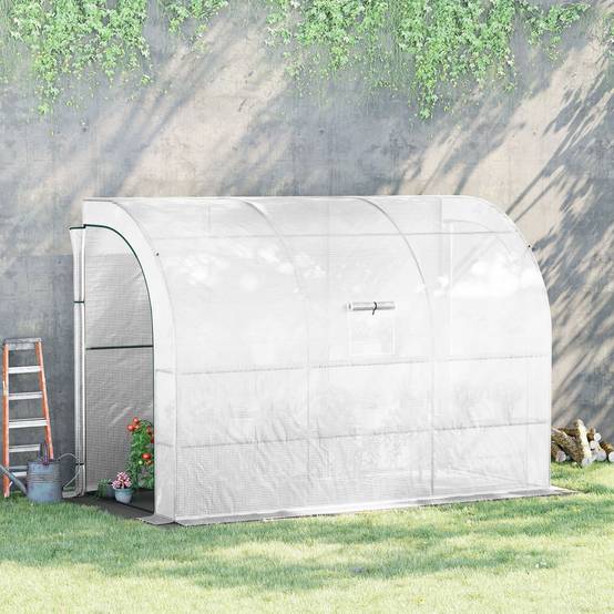 Sans Marque - Serre jardin blanche bâche plastique UV 3 niveaux portes zippées - Image 3