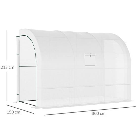 Sans Marque - Serre jardin blanche bâche plastique UV 3 niveaux portes zippées - Image 5