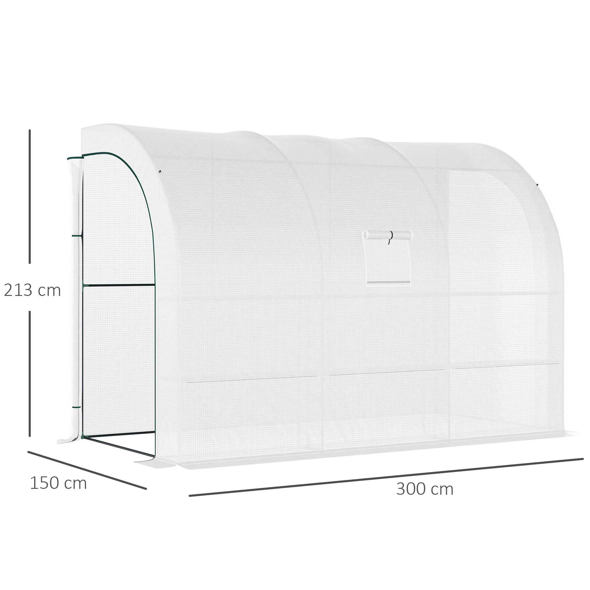 Sans Marque - Serre jardin blanche bâche plastique UV 3 niveaux portes zippées - Image 5