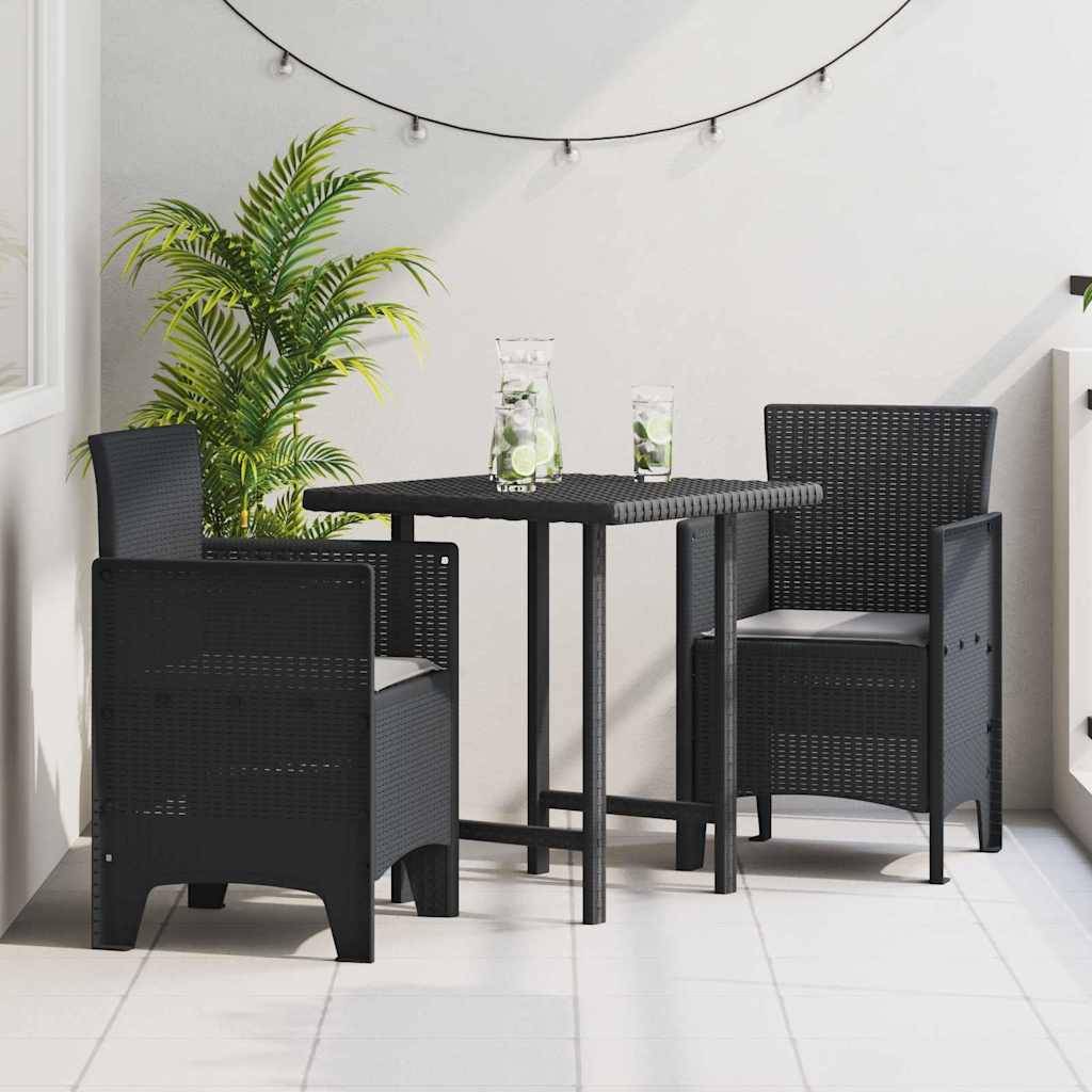 Lot De 2 Chaises De Jardin - Fauteuils De Jardin Anthracite 53 x 49 x 85 cm PP - Image 2
