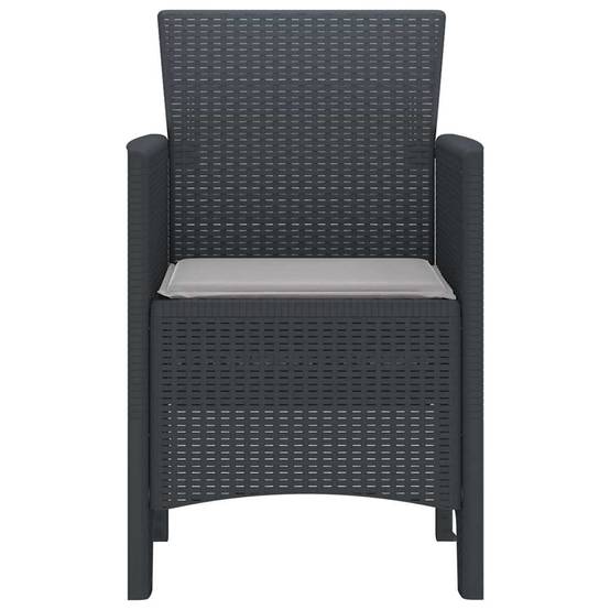 Lot De 2 Chaises De Jardin - Fauteuils De Jardin Anthracite 53 x 49 x 85 cm PP - Image 6