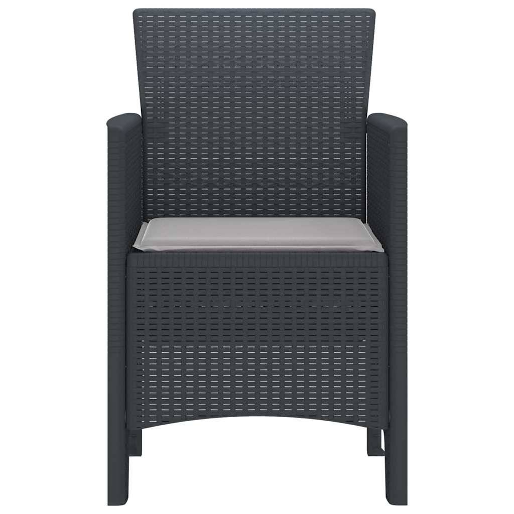 Lot De 2 Chaises De Jardin - Fauteuils De Jardin Anthracite 53 x 49 x 85 cm PP - Image 6