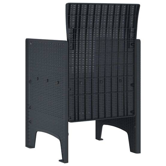 Lot De 2 Chaises De Jardin - Fauteuils De Jardin Anthracite 53 x 49 x 85 cm PP - Image 5