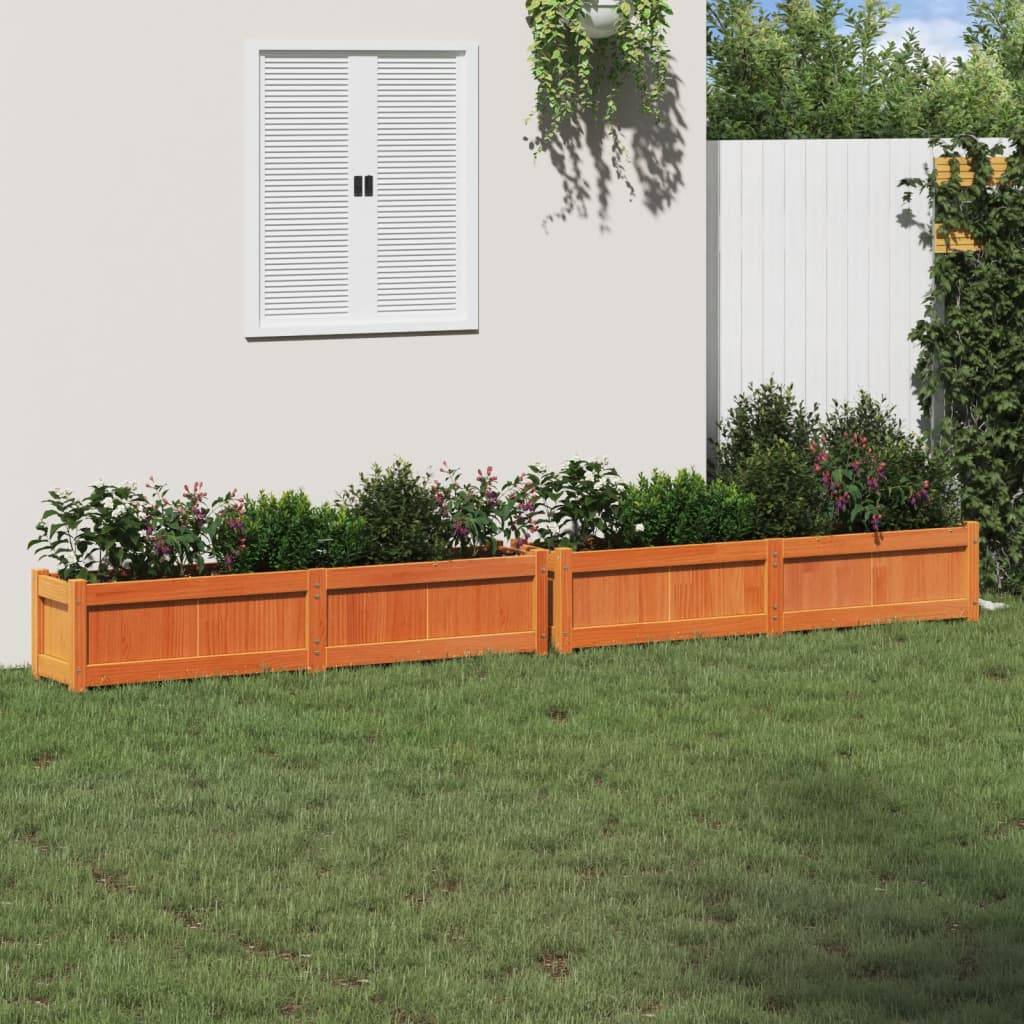 Maison Chic - 2 pcs Jardinière | Pot de fleurs | Cache-pot | Bac à fleurss cire marron bois de pin massif - Image 3