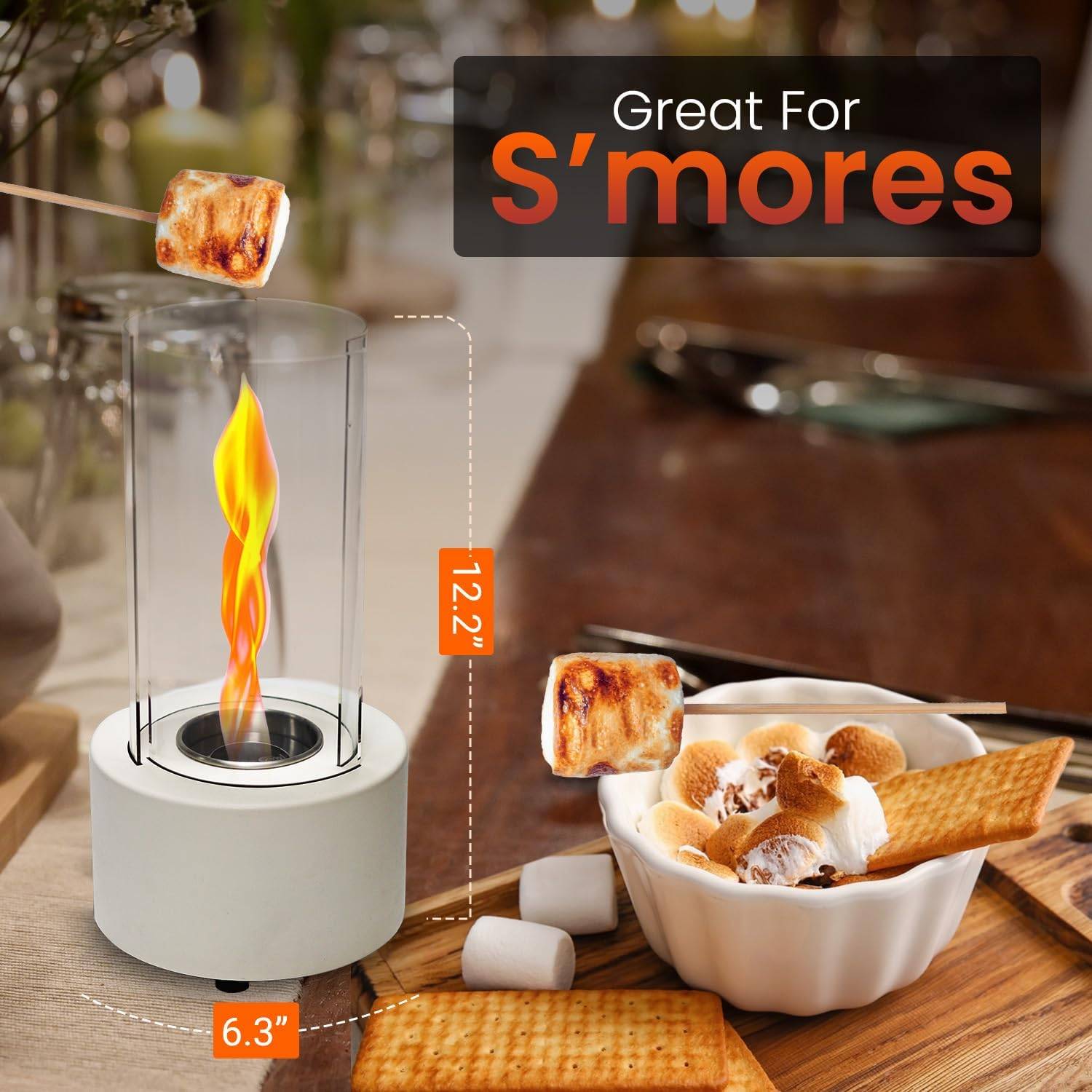 Cheminée de table portable, brasero sans fumée, pour intérieur et extérieur, décoration d'intérieur pour Halloween et Noël, Blanc-Lytech - Image 3