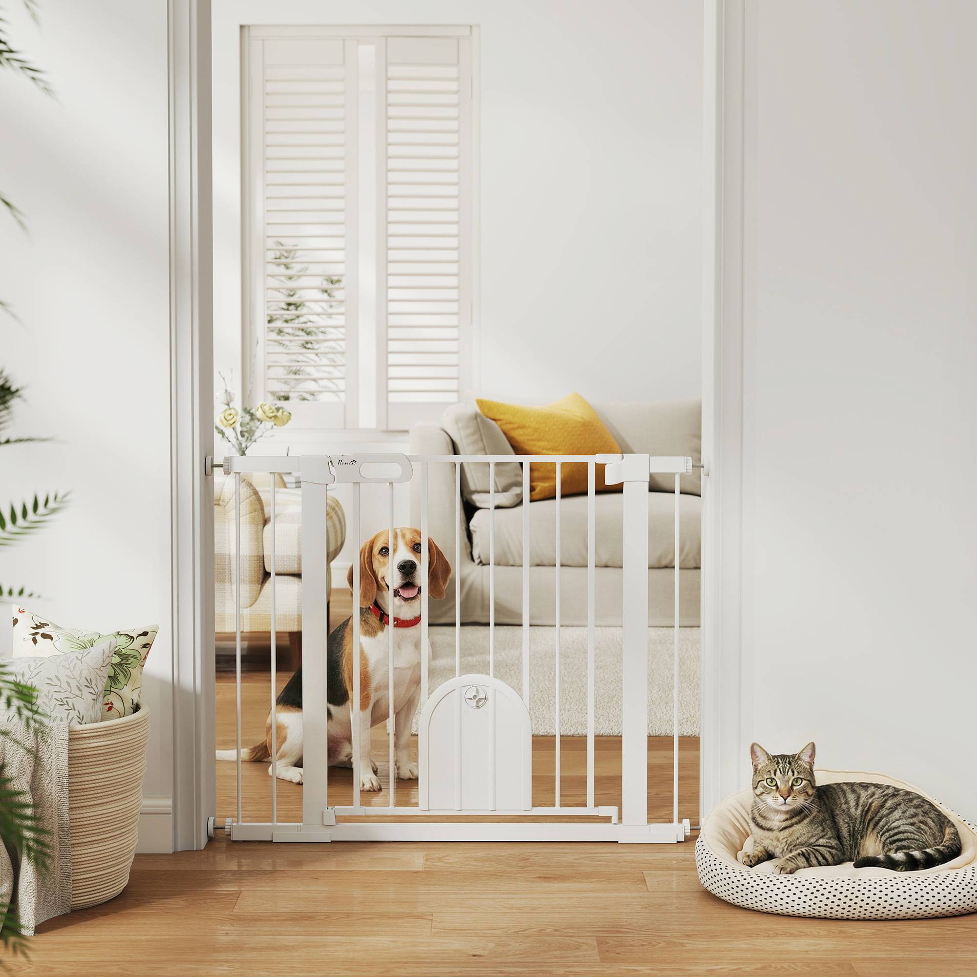 Barrière de sécurité escalier et porte pour chien, protection pour animal, acier - Image 4