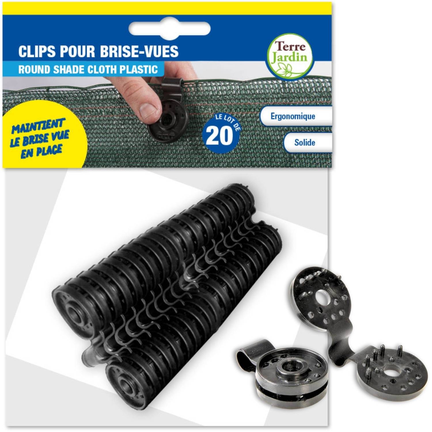 Clips de fixation pour brise vue - Lot de 20 - TERRE JARDIN - Image 1