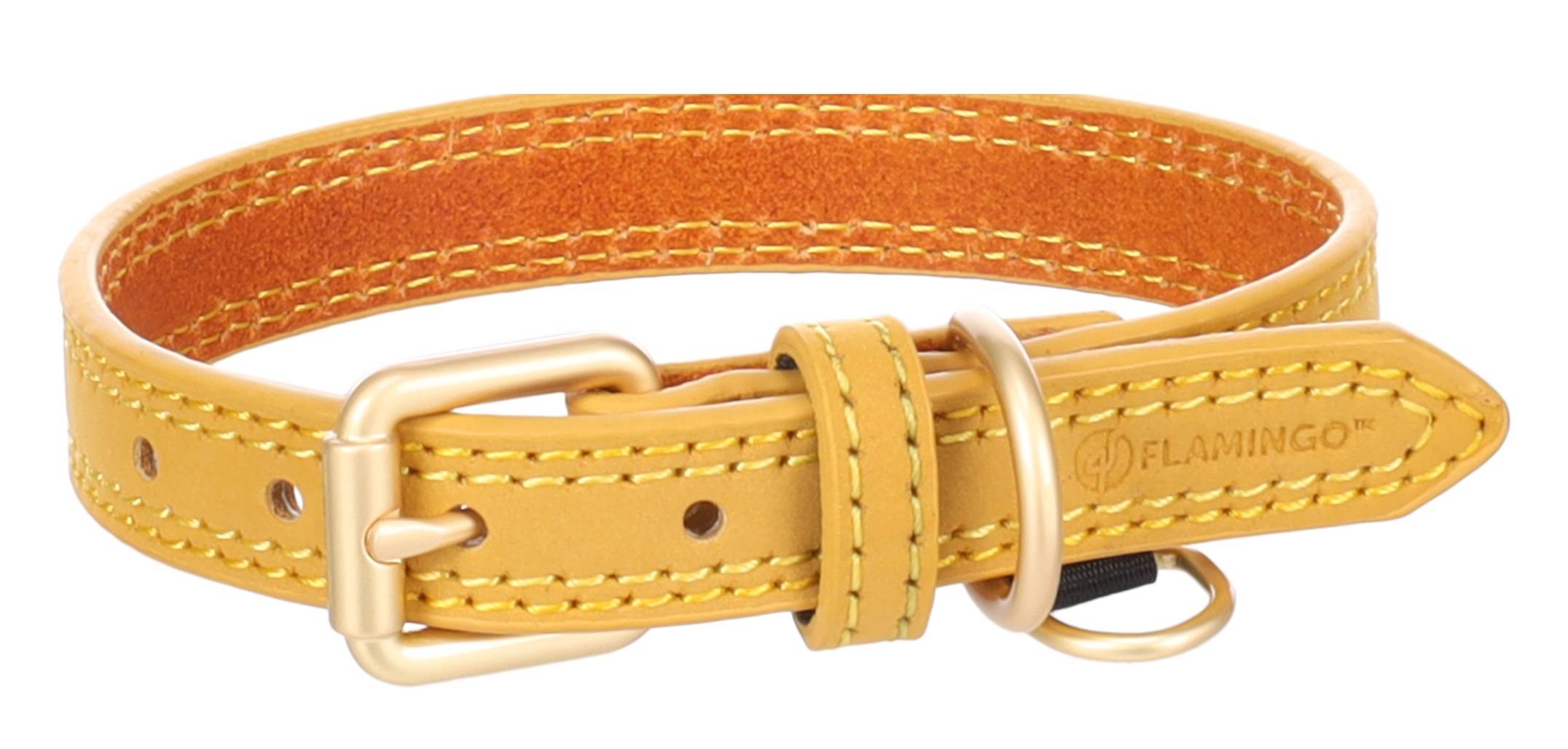 Eden - Collier pour chien Virginia en cuir S / M 31-39cm 20mm jaune - Image 3