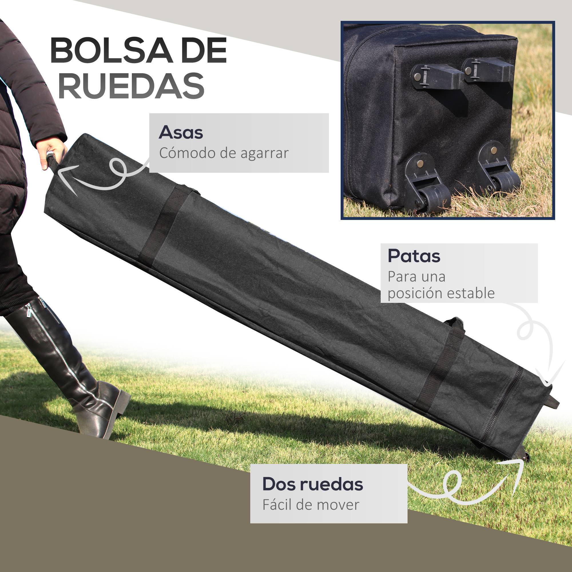 ComfortXL - Tonnelle pliante métal polyester pour jardin double toit moustiquaires 392 cm gris - ComfortXL Outdoor Living - Image 6
