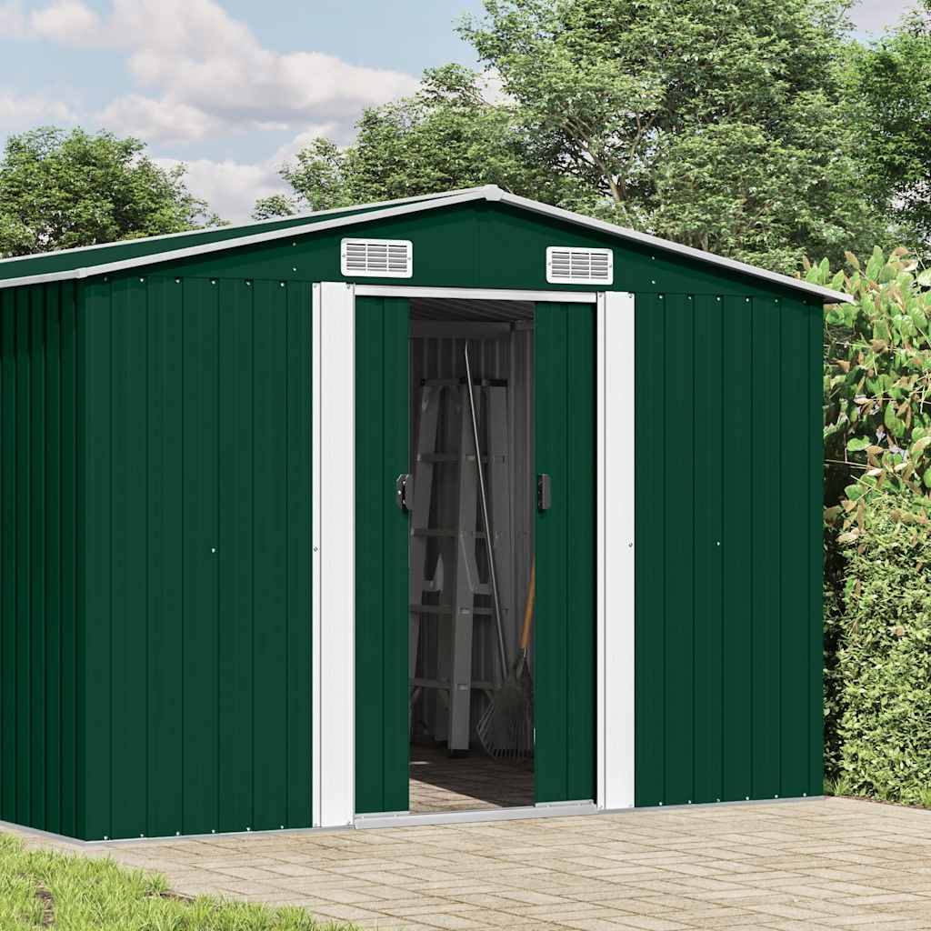 Abri de jardin acier galvanisé vert 257 x 392 x 181 cm - PANGIVO - Image 2