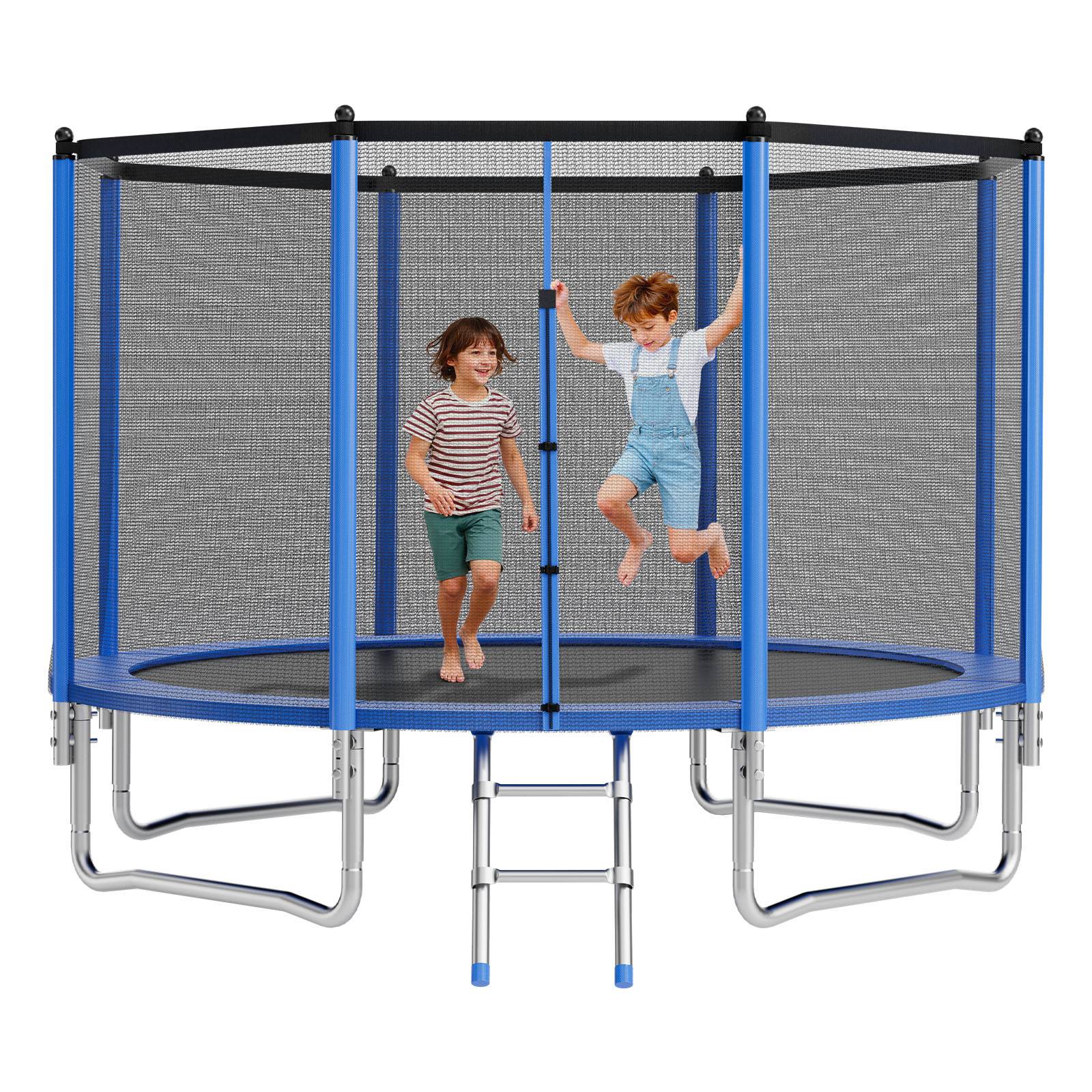 Vevor - VEVOR Trampoline extérieur 366 x 366 cm, cadre acier antirouille, filet de sécurité 360°, 64 ressorts, capacité 181 kg, certifié ASTM.