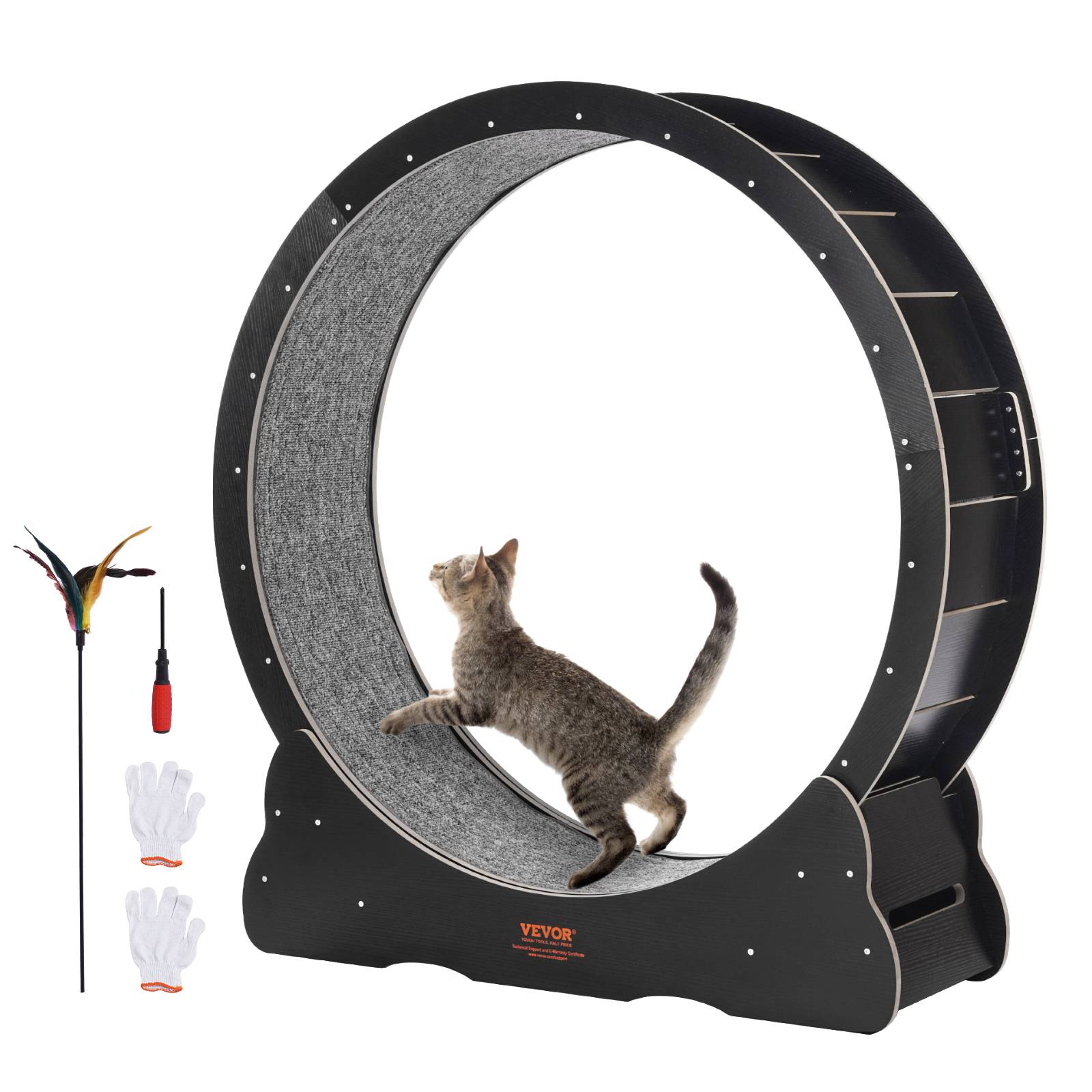 VEVOR Roue d'Exercice pour Chat Grande Roue de Course Intérieur 1100 mm Noir - Image 1