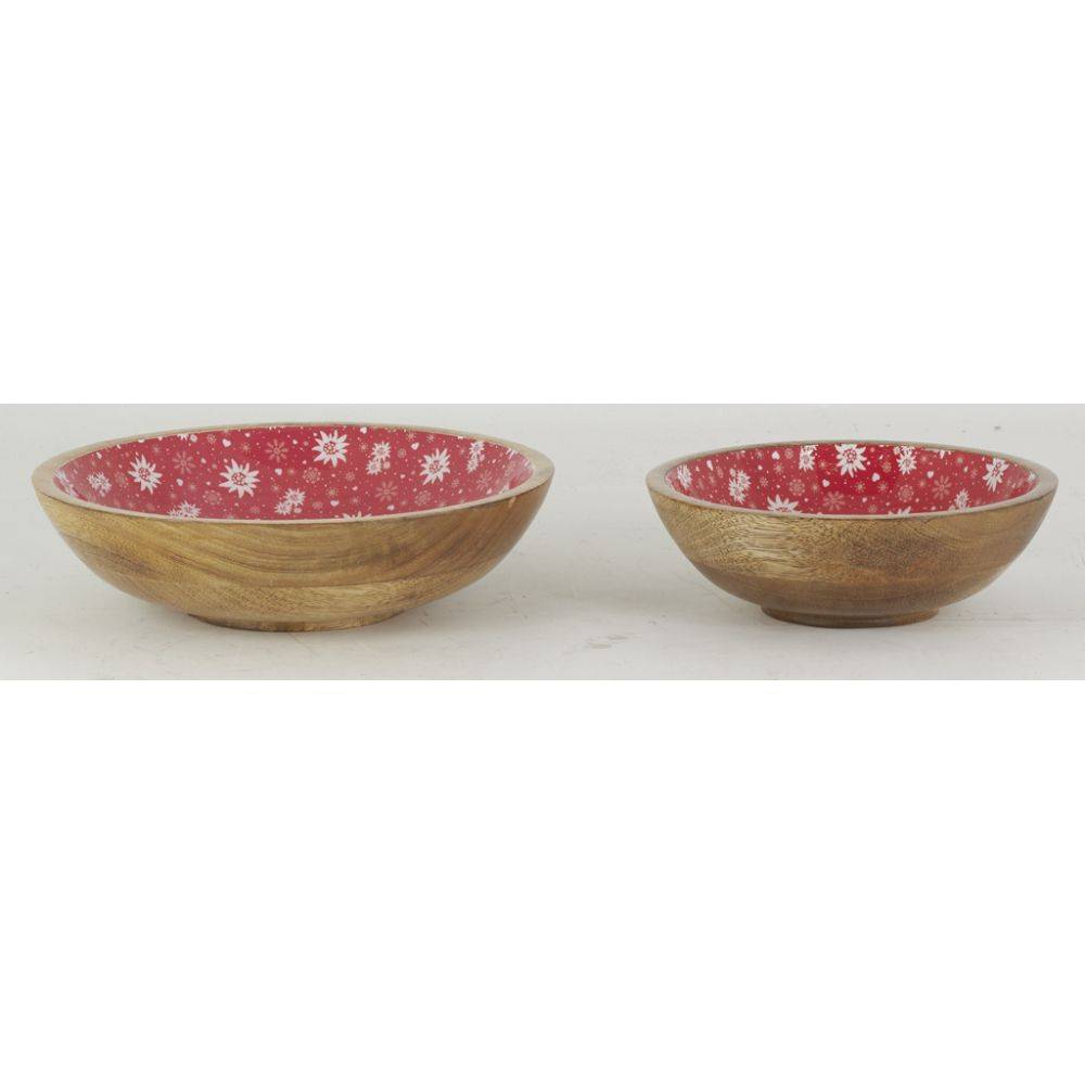 Aubry Gaspard - Corbeille en manguier et résine décor Edelweiss Petit modèle - Image 3