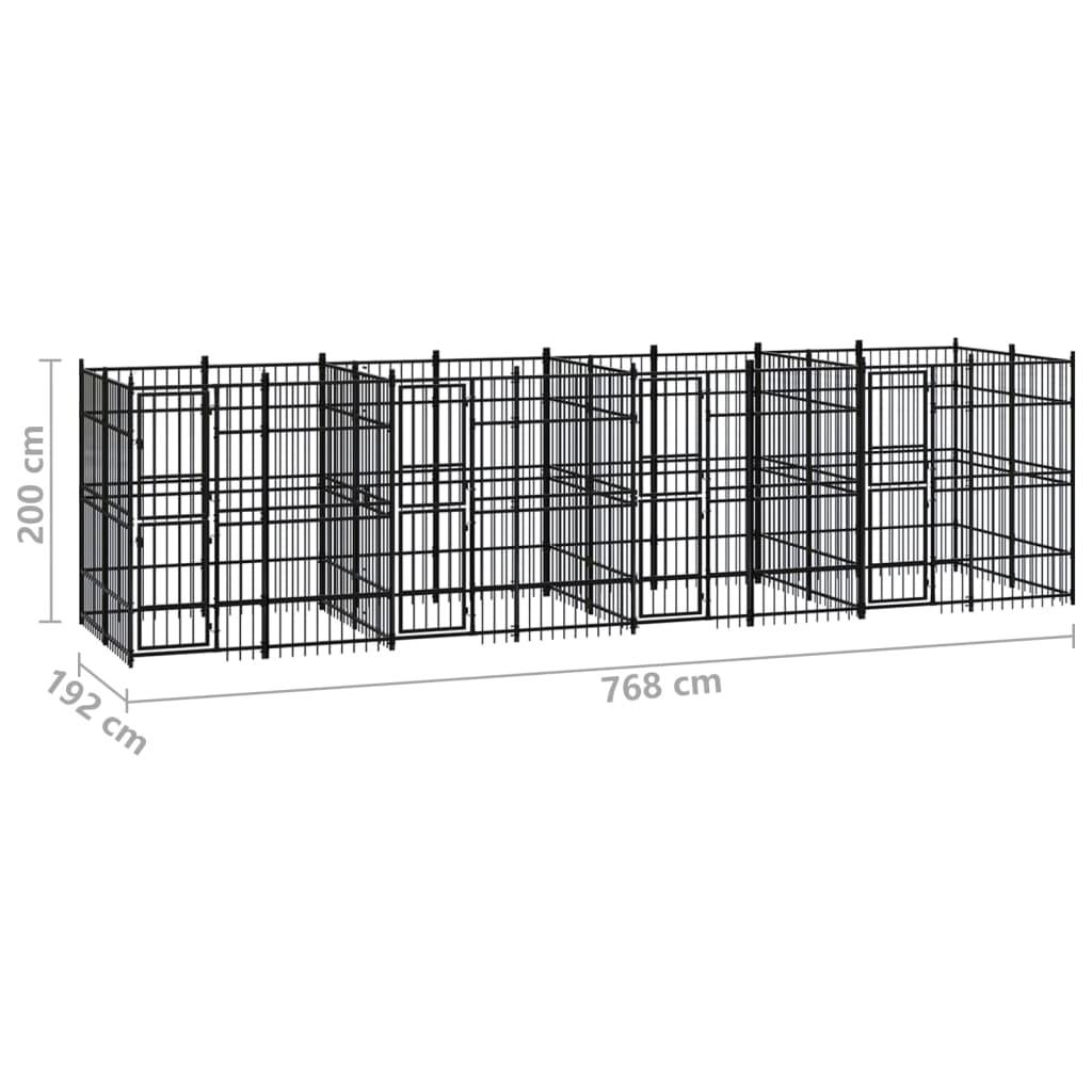 Vidaxl - Chenil d'extérieur pour chiens Acier 14,75 m² vidaXL 3098012 - Image 8