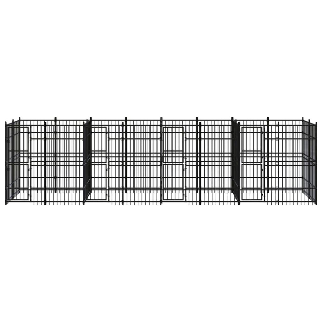 Vidaxl - Chenil d'extérieur pour chiens Acier 14,75 m² vidaXL 3098012 - Image 2