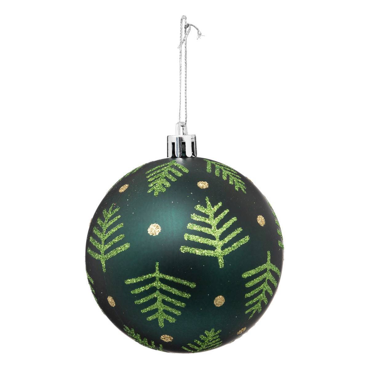 Atmosphera - Boule de Noël en plastique sapin vert D. 80 mm - Feeric Lights & Christmas