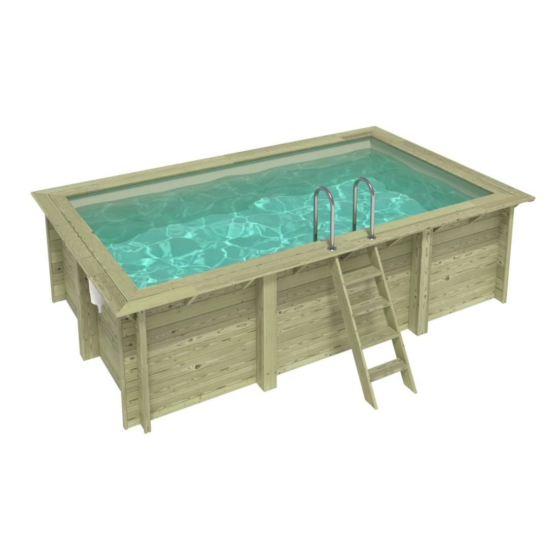 Altanka - Piscine hors sol en bois AQUA 4.65 x 2.85 - H.1.24 m, sable, fixations à sceller - BAS7306OSPI3 - ALTANKA - Image 1