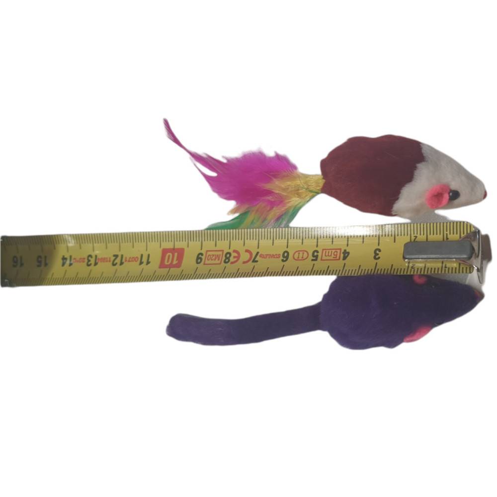 animallparadise - 24  souris en fourrure. jouet pour chat. multi couleur . - Image 5