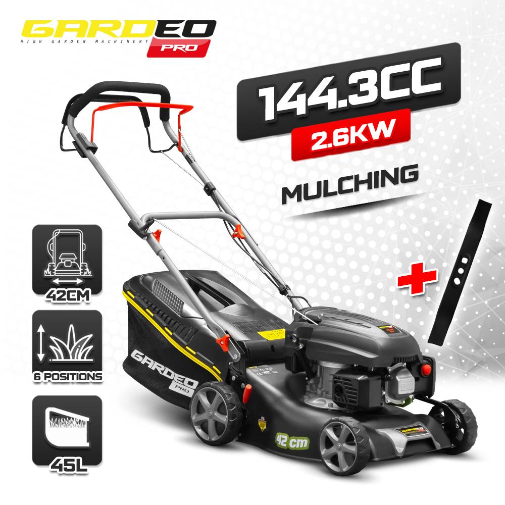 Gardeo Pro - Tondeuse thermique autotractée 144.3cc - 42cm livrée avec 2 lames + mulching - Gardeo Pro - Image 2