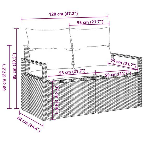 Salon de Jardin Modulable 8 pcs en Résine Tressée Noire pour Repas en Plein Air – ComfortXL Outdoor Living - Image 4