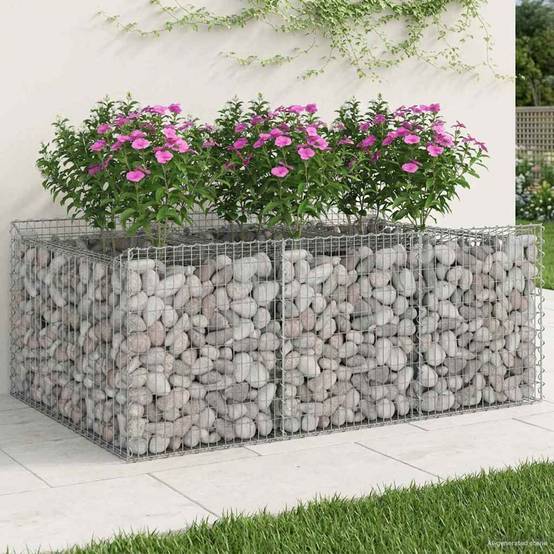 PANGIVO - Lit surélevé gabion Acier galvanisé Argenté 150 x 100 x 60 cm - PANGIVO - Image 1