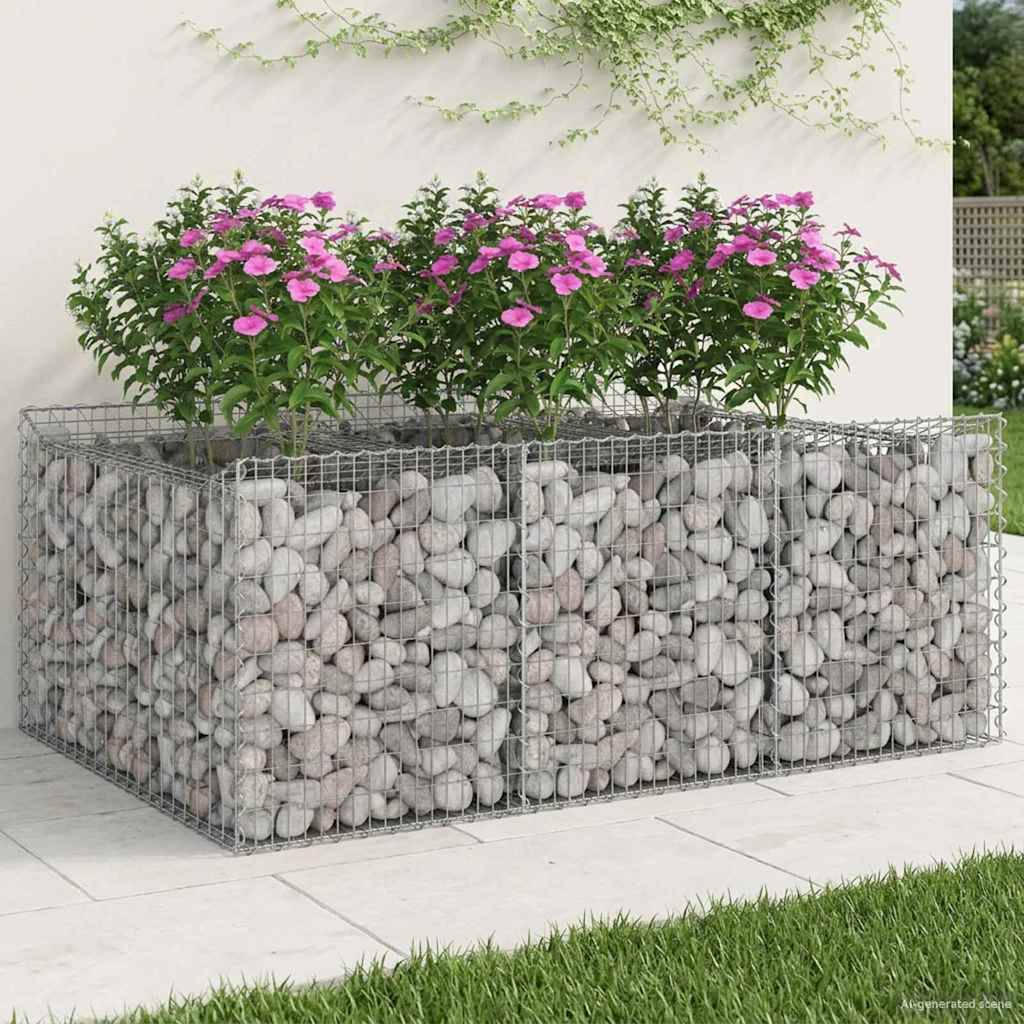 PANGIVO - Lit surélevé gabion Acier galvanisé Argenté 150 x 100 x 60 cm - PANGIVO - Image 1