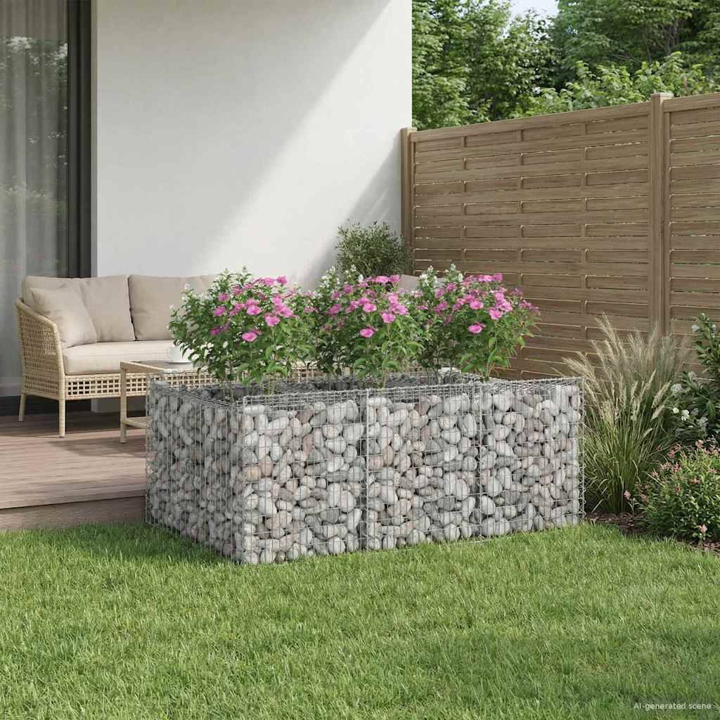PANGIVO - Lit surélevé gabion Acier galvanisé Argenté 150 x 100 x 60 cm - PANGIVO - Image 5