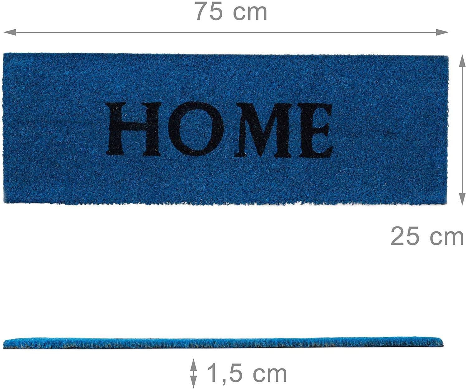 Paillasson tapis de sol porte d’entrée essuie-pieds fibres de coco home bleu - Image 2