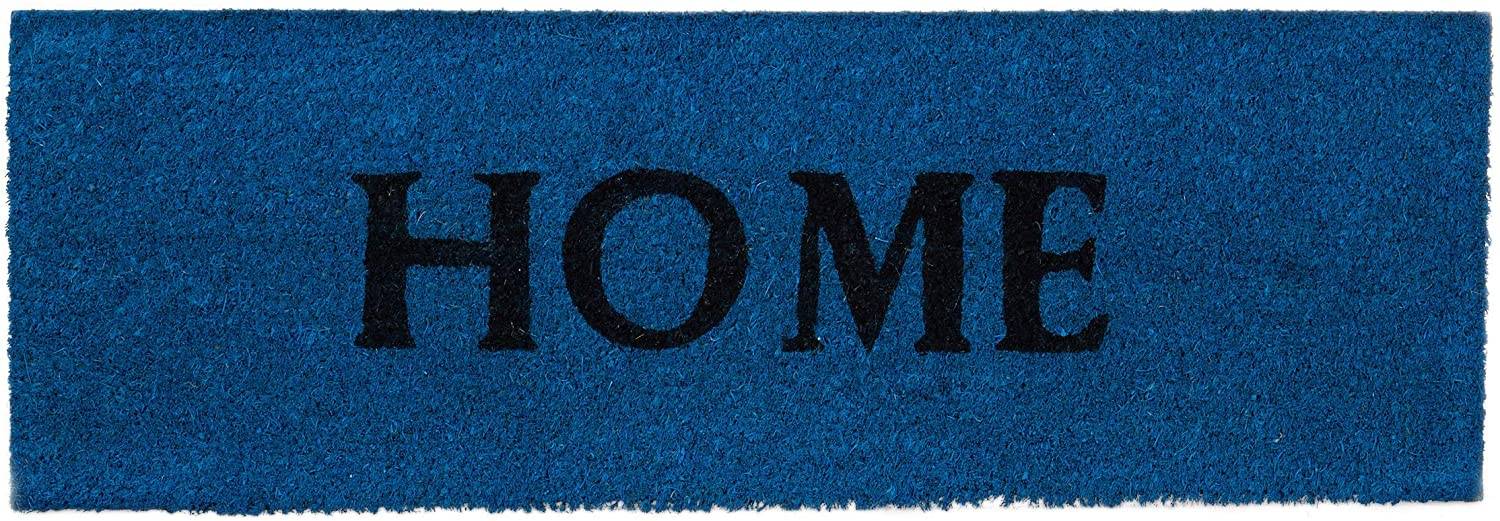 Paillasson tapis de sol porte d’entrée essuie-pieds fibres de coco home bleu - Image 1