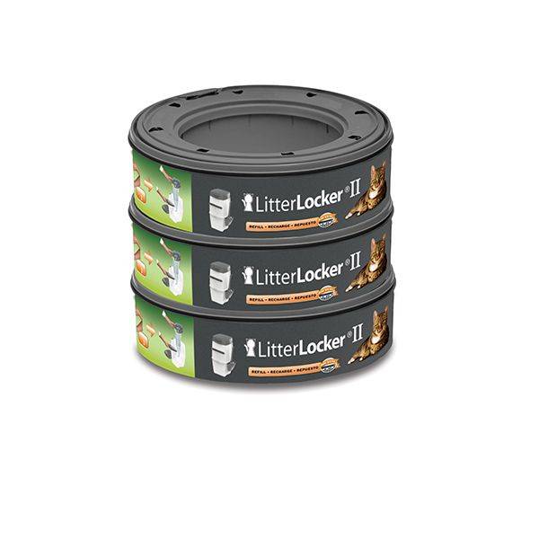 Lot de 3 recharges rondes Compatible avec la poubelle LitterLocker II et la poubelle LitterLocker Design