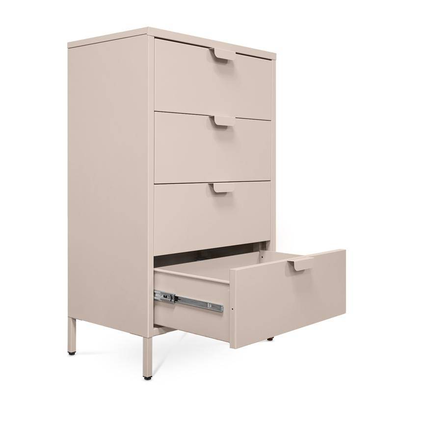 Sicaan Commode industrielle en métal L.60cm 4 tiroirs beige - THEA - Image 5